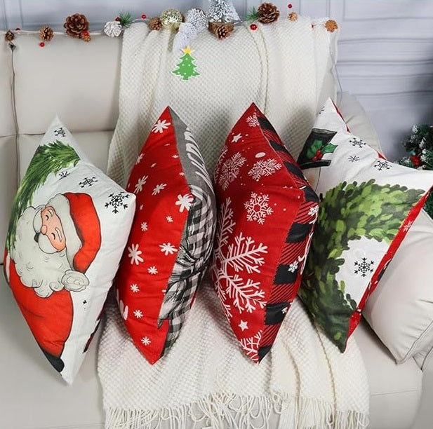 Festive Christmas Pillow Covers Set
