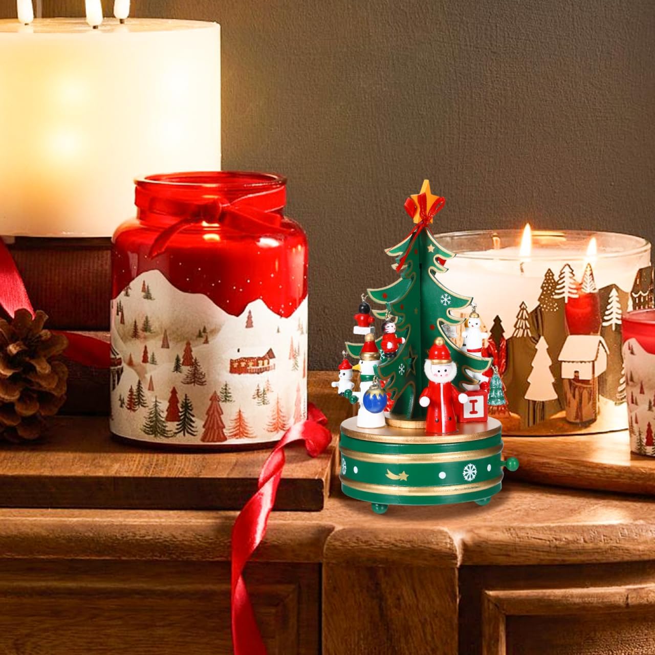 Wooden Christmas Music Box Collection