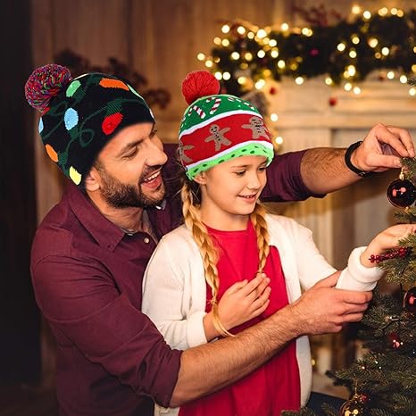 LED Christmas Beanie Duo
