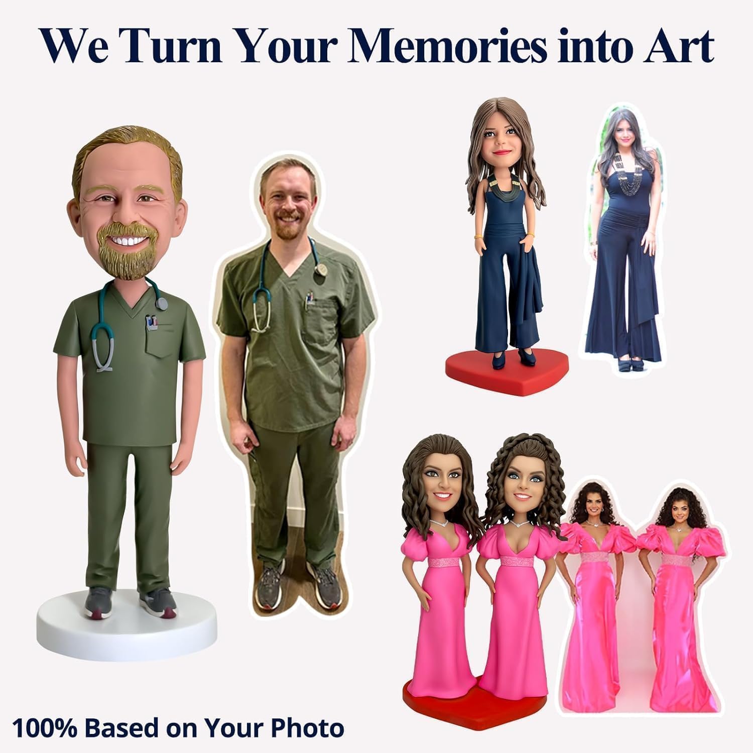 Custom Bobblehead, 6/7/8 inch Personalized Customized Bobbleheads Customization Dolls Figure Handmade Sculpture Gifts Based on Your Photos for Boyfriend, Husband, Friends(A Fisherman)