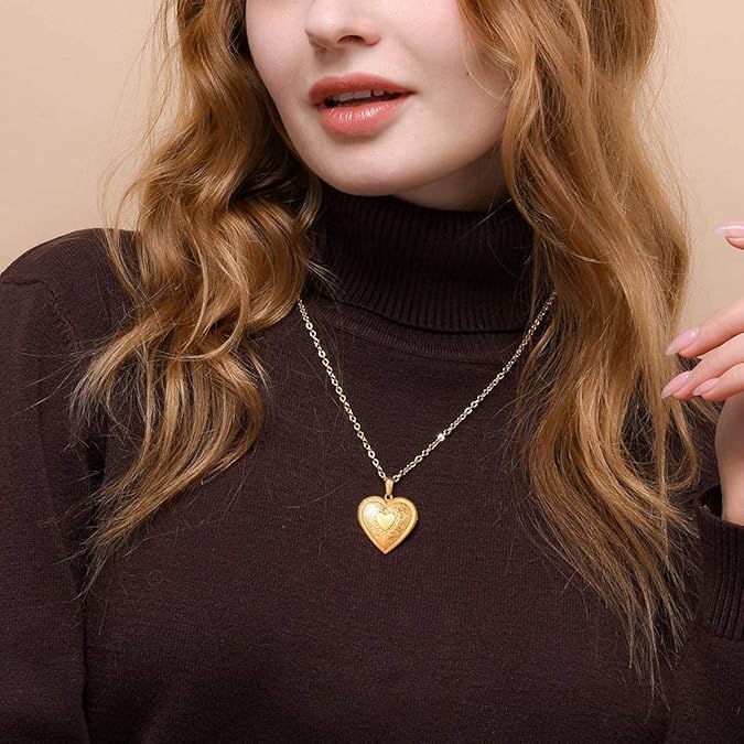 Heart Photo Locket Necklace