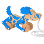 Montessori Toys 1 2 3 4 Years Old Boys Girls Wooden Walking Pull Dog Toy for Baby Toddler, Pull Along Walking Toys, Walk Along Puppy Pull, Wooden Pull & Push Toy