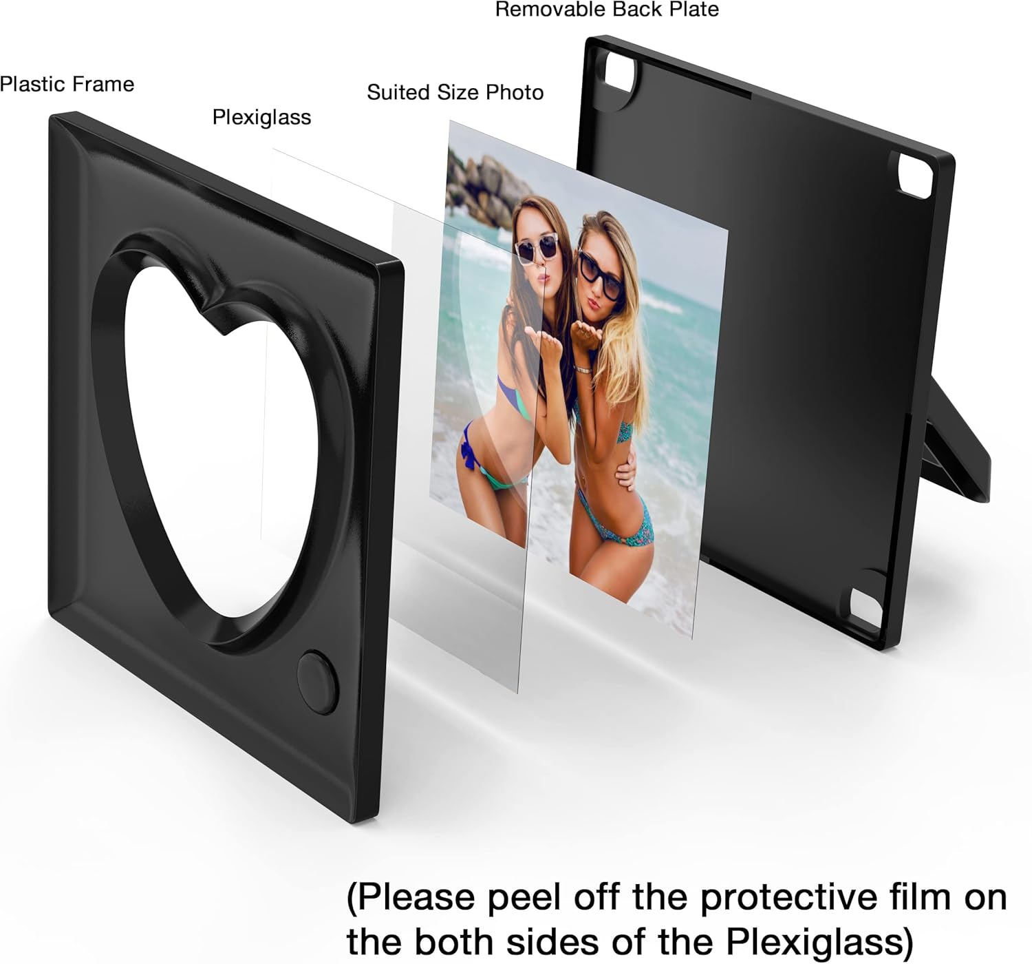 KWANWA Picture Frame Personalized Voice 20S Recordable, 3.9x3.9 Love Heart Shape Gifts for Graduation, Christmas, Birthday, Wedding, Photo Frame for Tabletop Desk Bookshelf Office Home