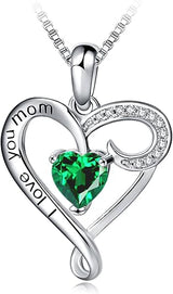Mom Heart Sterling Necklace