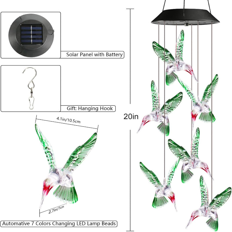 Solar Color-Changing Wind Chime