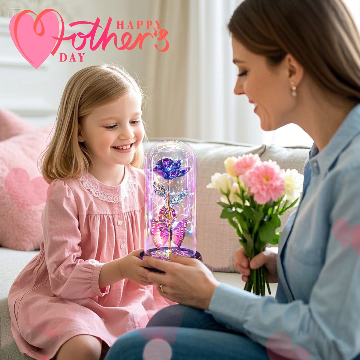 Galaxy Rose Glass Dome Gift