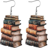 Wooden Stackable Book Earrings