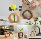 Wooden Frame Glass Vase Collection