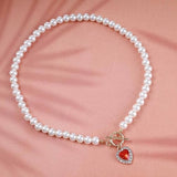 Vintage Pearl Heart Choker