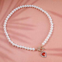 Vintage Pearl Heart Choker
