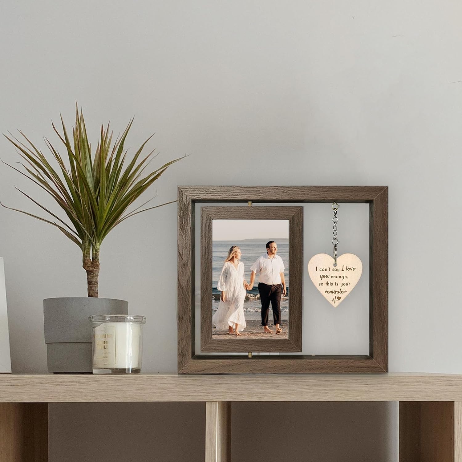 I Can't Say I Love You Enough - So This is Your Reminder Rotating Picture Frame, Sentimental I Love You Reminder Gifts for Her Him Girlfriend Boyfriend (Display 2 4x6)