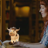 Highland Cow Resin Table Lamp