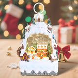 Christmas Snow Globes Dessert Train Water Glittering Lantern with 6H Timer Function Santa Snow Globe Christmas 3 AA Battery Operated for Xmas Festival Decorations Gifts (Dessert Train)