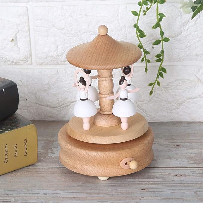 Wooden Carousel Music Box