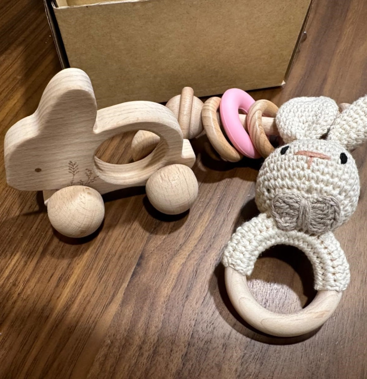 Wooden Animal Rattle Set