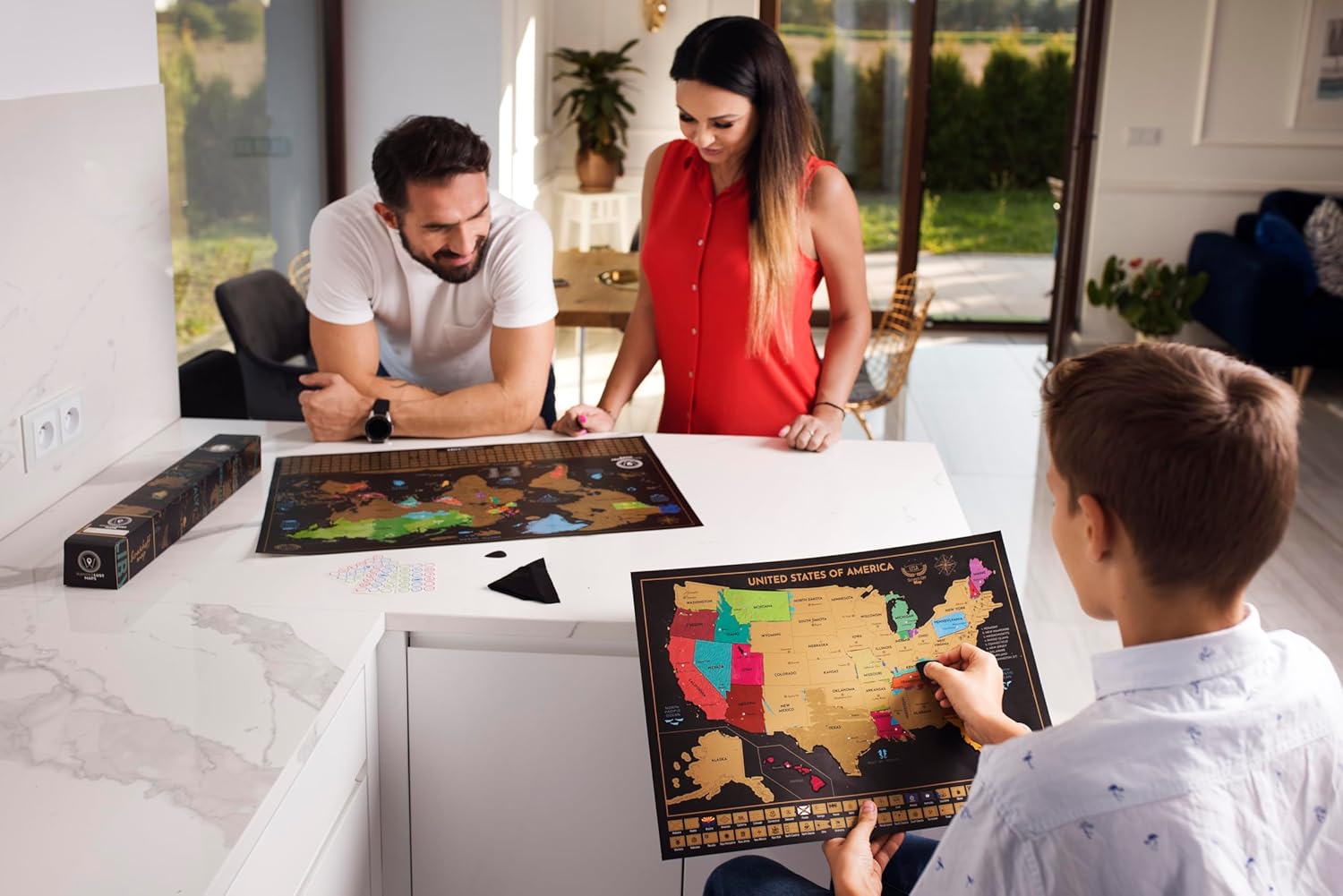 Scratch-Off World & USA Map Set