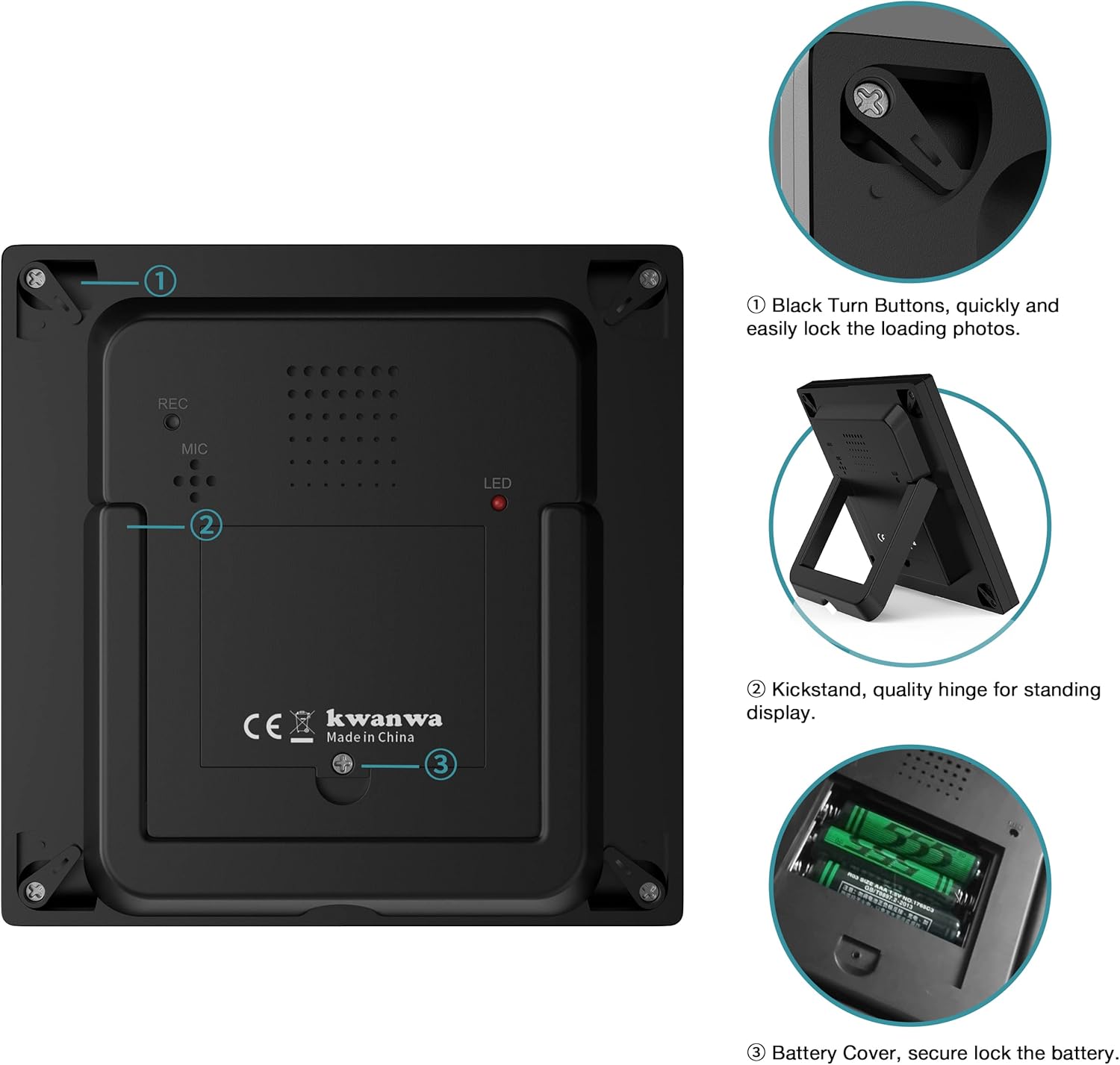 KWANWA Picture Frame Personalized Voice 20S Recordable, 3.9x3.9 Love Heart Shape Gifts for Graduation, Christmas, Birthday, Wedding, Photo Frame for Tabletop Desk Bookshelf Office Home