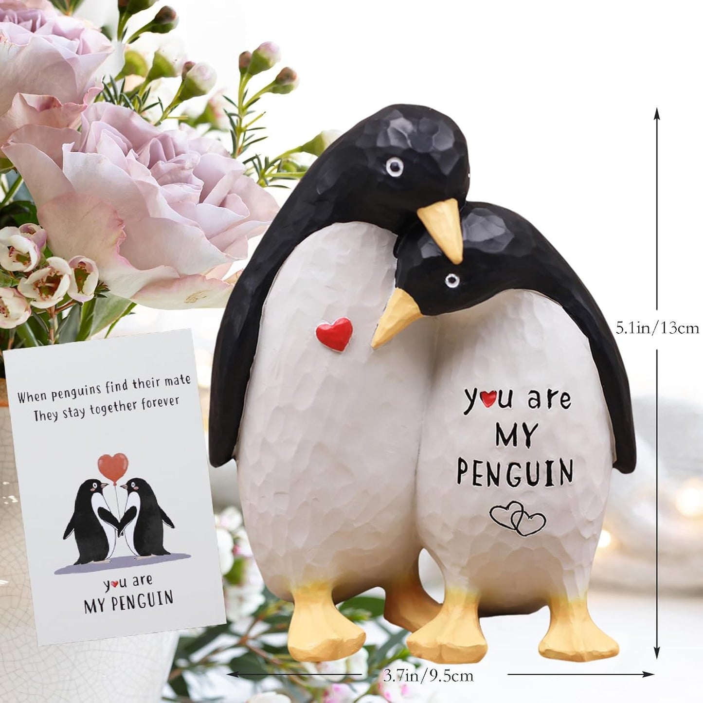 Valentines Day Gifts for Her Him Boyfriend Girlfriend, Anniversary Wedding Gifts for Women Men Couple, I Love You Birthday Gift for Wife Husband-Couple Penguin Figurine for Christmas