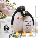 Valentines Day Gifts for Her Him Boyfriend Girlfriend, Anniversary Wedding Gifts for Women Men Couple, I Love You Birthday Gift for Wife Husband-Couple Penguin Figurine for Christmas