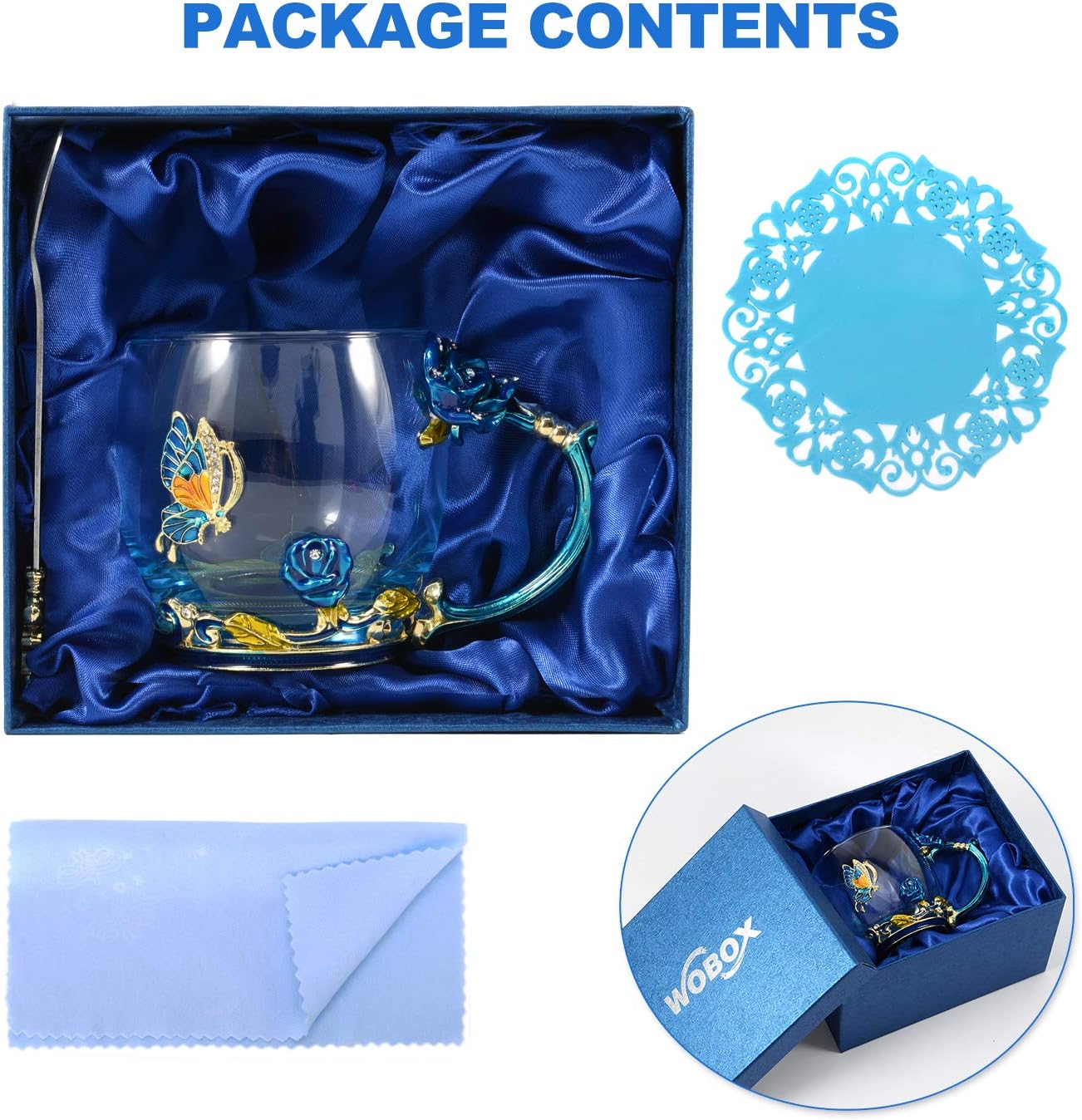 Enamel Glass Tea Mug Set