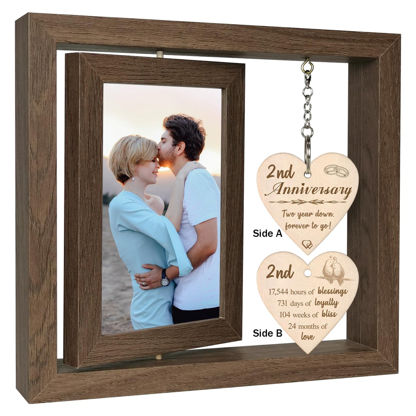 I Can't Say I Love You Enough - So This is Your Reminder Rotating Picture Frame, Sentimental I Love You Reminder Gifts for Her Him Girlfriend Boyfriend (Display 2 4x6)
