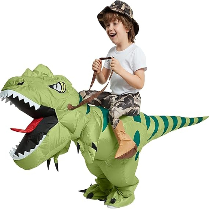 Inflatable Dinosaur Ride-On Set
