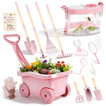 Dreamon Kids Gardening Tools & Bug Catcher Kit, 2-in-1 Outdoor Toys with Wheelbarrow and Bug House, STEM Educational Toys for 3 Year Old, Birthday Gifts Outdoor Gifts for Kids 3-5, Green