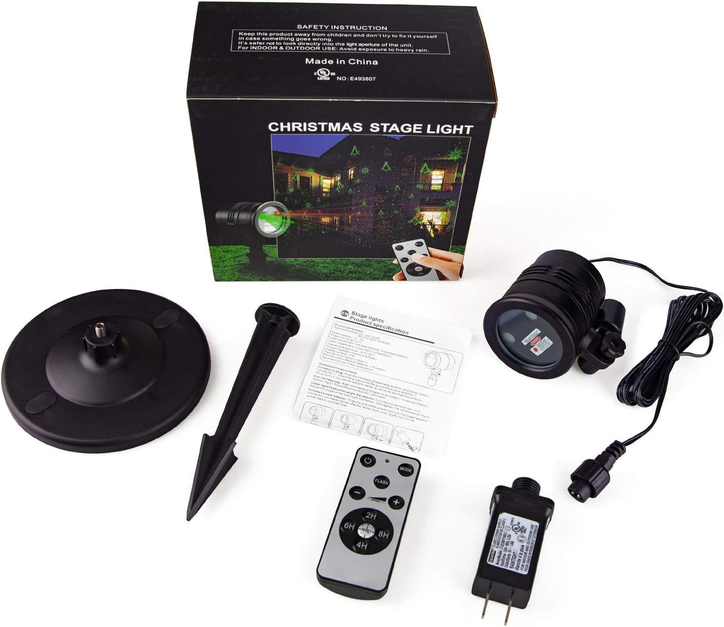 Luces láser de Navidad rojo y verde con control remoto inalámbrico para decoración de exteriores, proyector de luz impermeable, espectáculo de luz estelar led para decoración de Navidad, casa, patio, jardín, pared interior