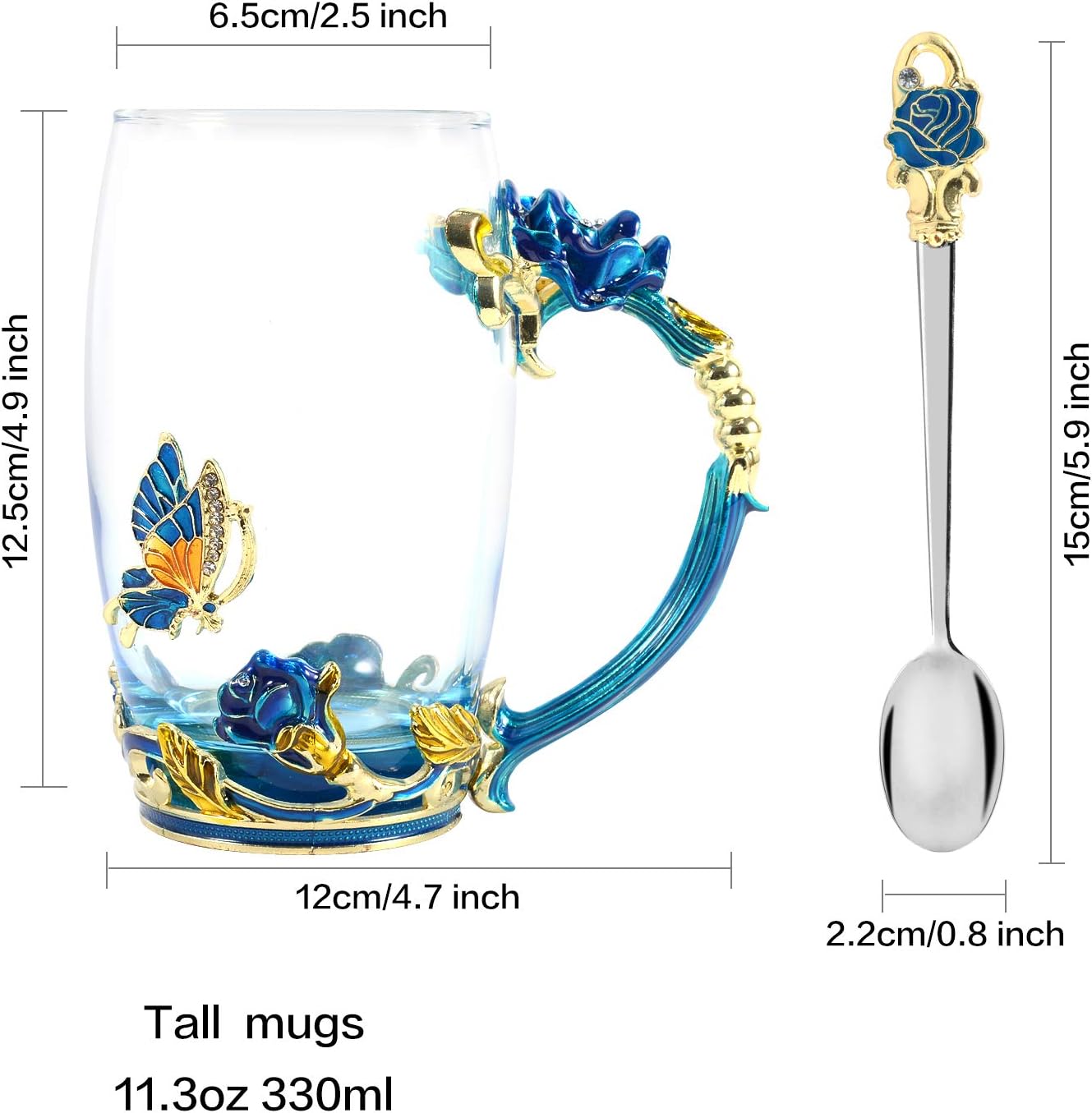 Enamel Glass Tea Mug Set