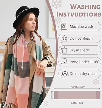 Plaid Winter Blanket Scarf