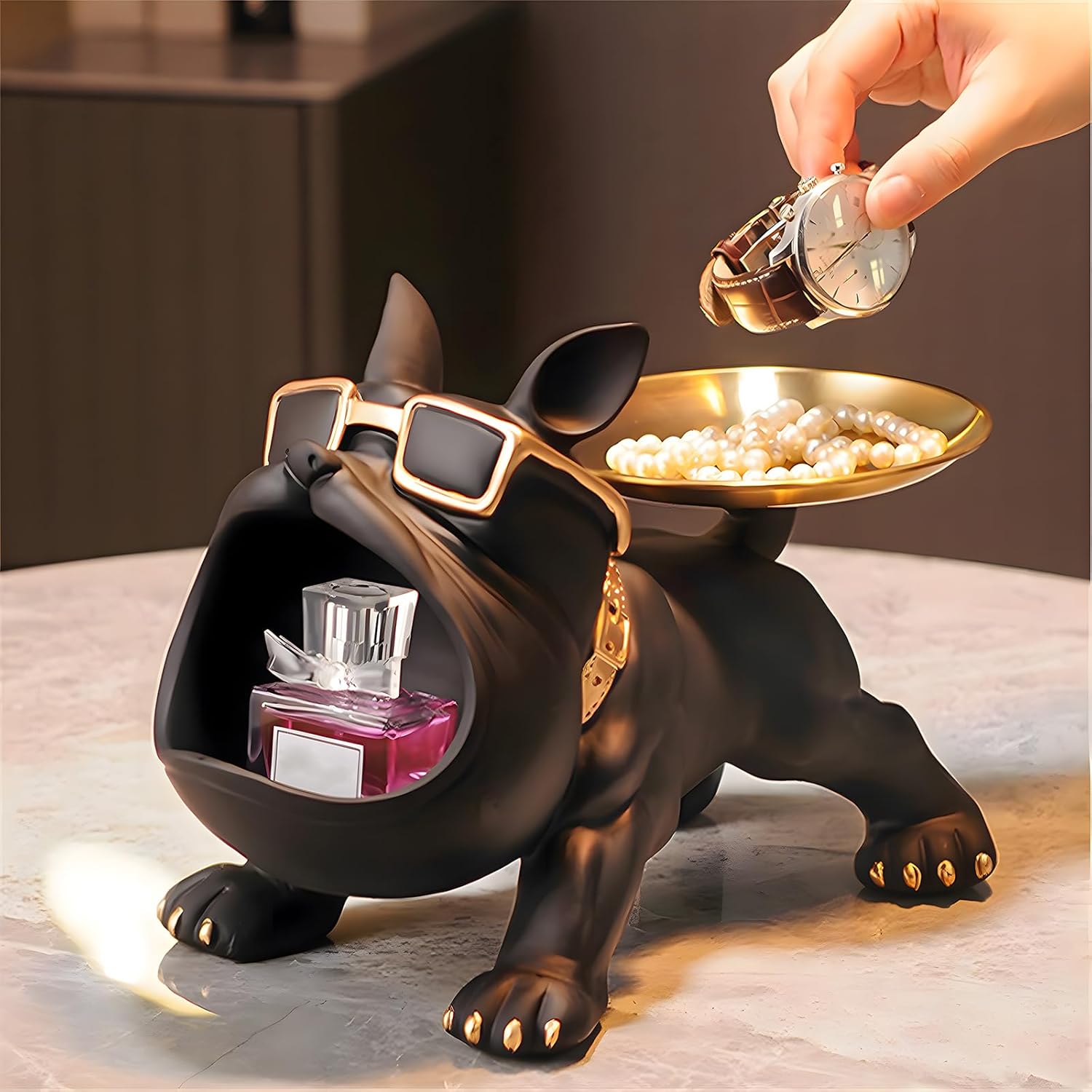 French Bulldog Tray Statue