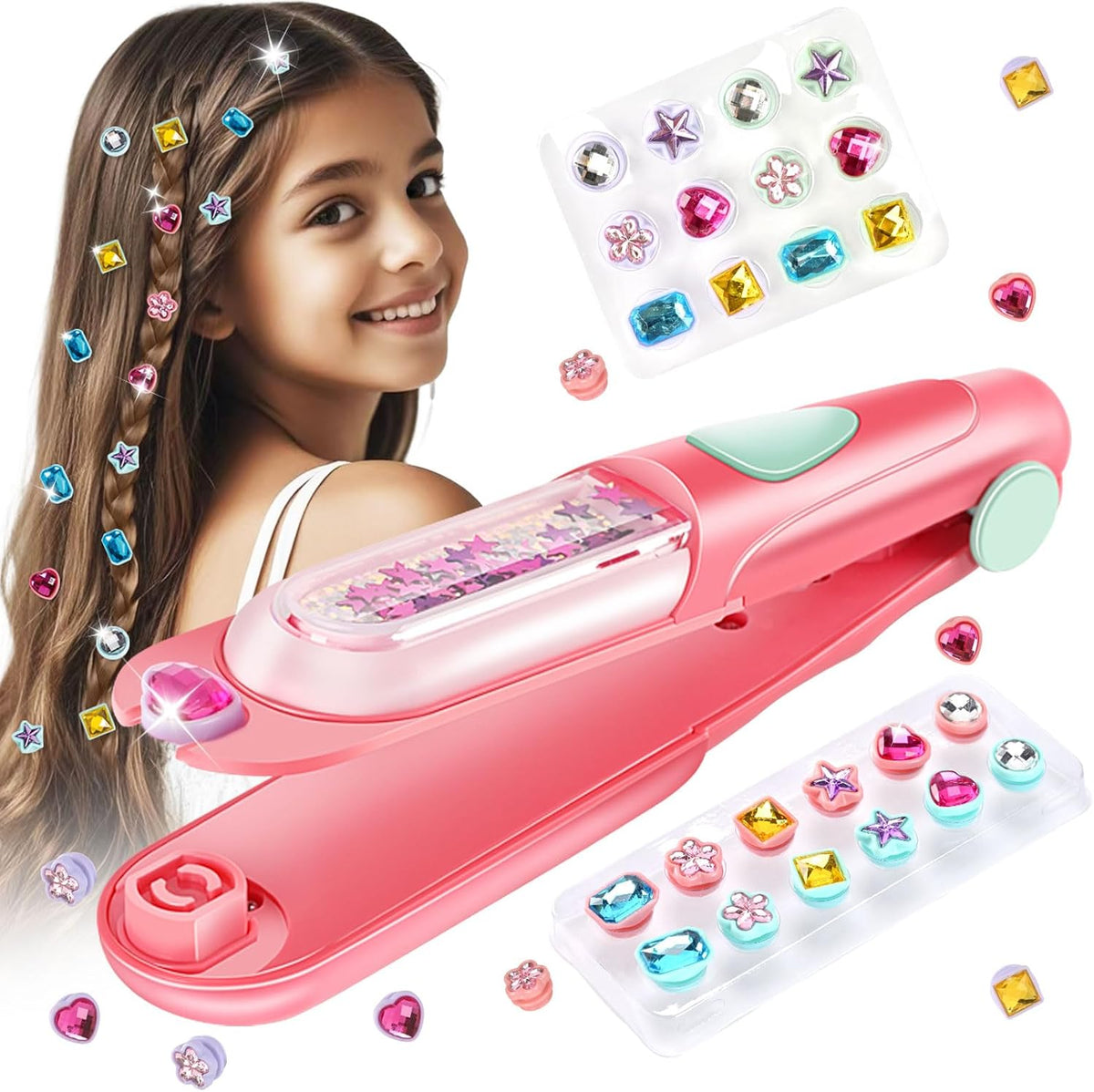 Hair Gem Stamper Kit, Birthday Toys for Girls Ages 3-12