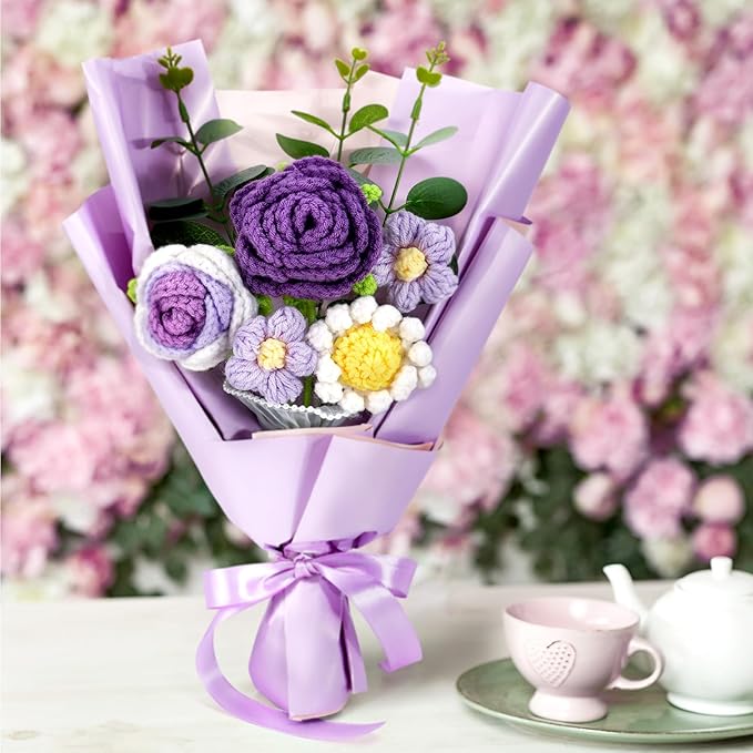 Crochet Flower Bouquet Gift Set