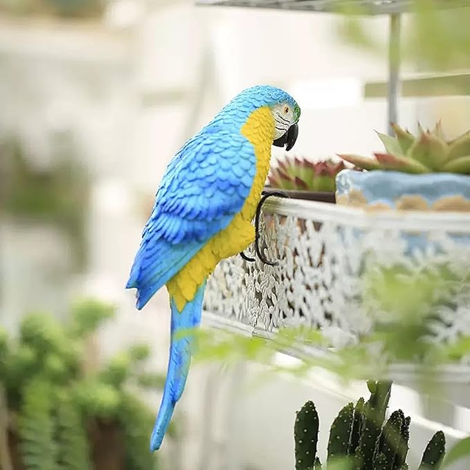 Hanging Parrot Garden Sculpture