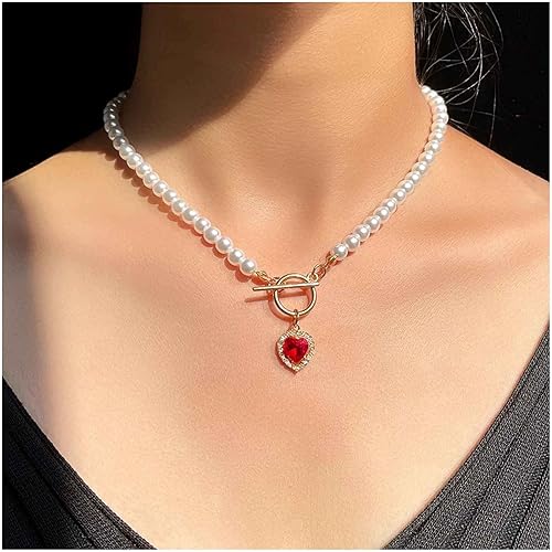 Vintage Pearl Heart Choker