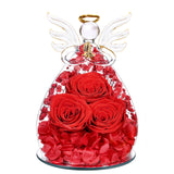 Beferr Valentines Day Rose Gifts for Her Women Mom Gifts for Birthday, Fresh Flowers for Delivery Forever Preserved Rose in Glass Angel Figurine, for Grandma Wife Daughter Girlfriend