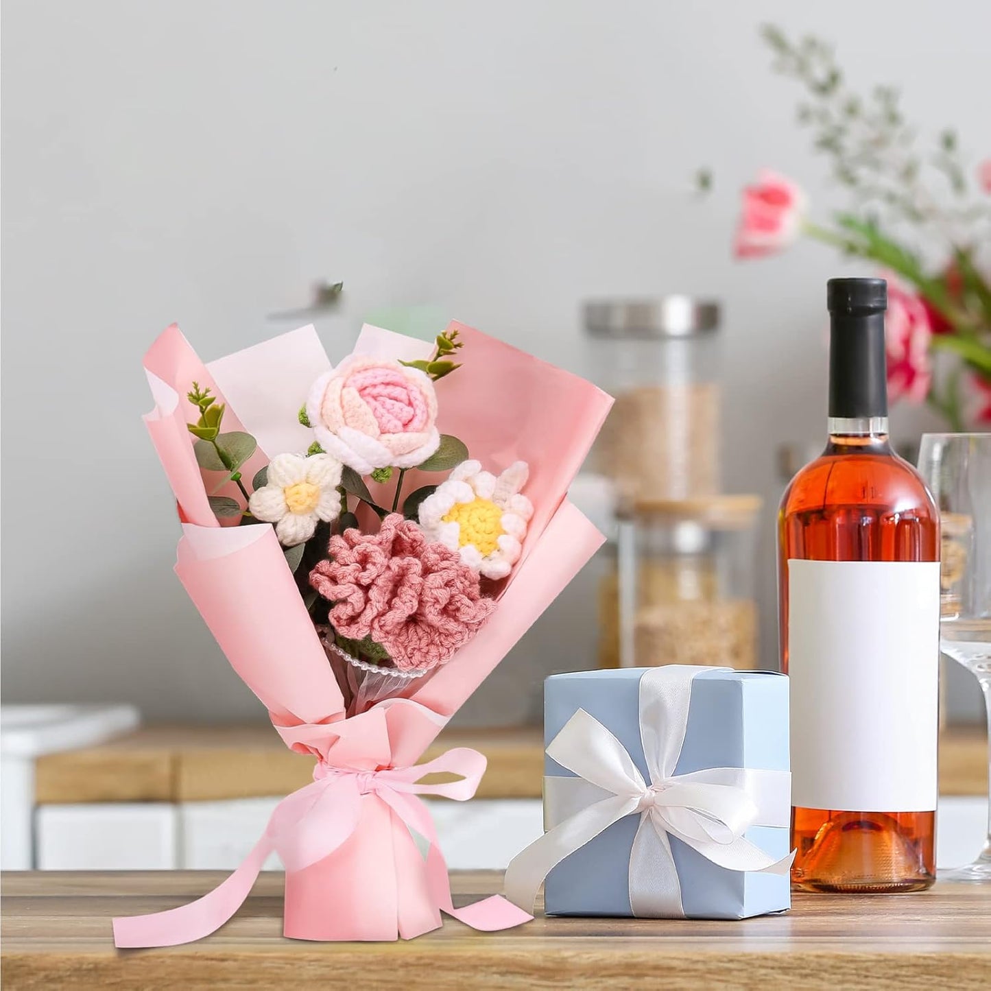 Crochet Flower Bouquet Gift Set