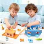 Tooysea Wooden Noah's Ark Toy with Animal Shape Sorter,Baptism Gifts for 1 2 3 4 Years Old,Montessori Toys for Toddlers,Baptism Gifts for Boys and Girls,24 Months Babies