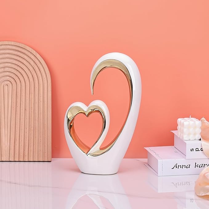 Ceramic Heart Sculpture Set