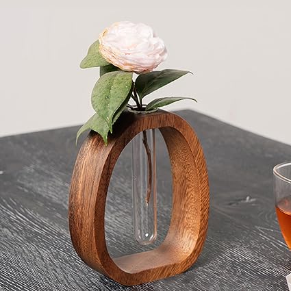 Wooden Frame Glass Vase Collection