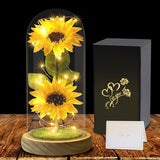 Sunflower Glass Dome Lamp
