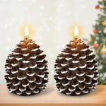 DRomance Snowman Glass Flameless Candles Battery Operated with Remote and Timer Real Wax LED Flickering Pillar Candles White Cold Light Window Christmas Holiday Decor D3 x 4",5",6"