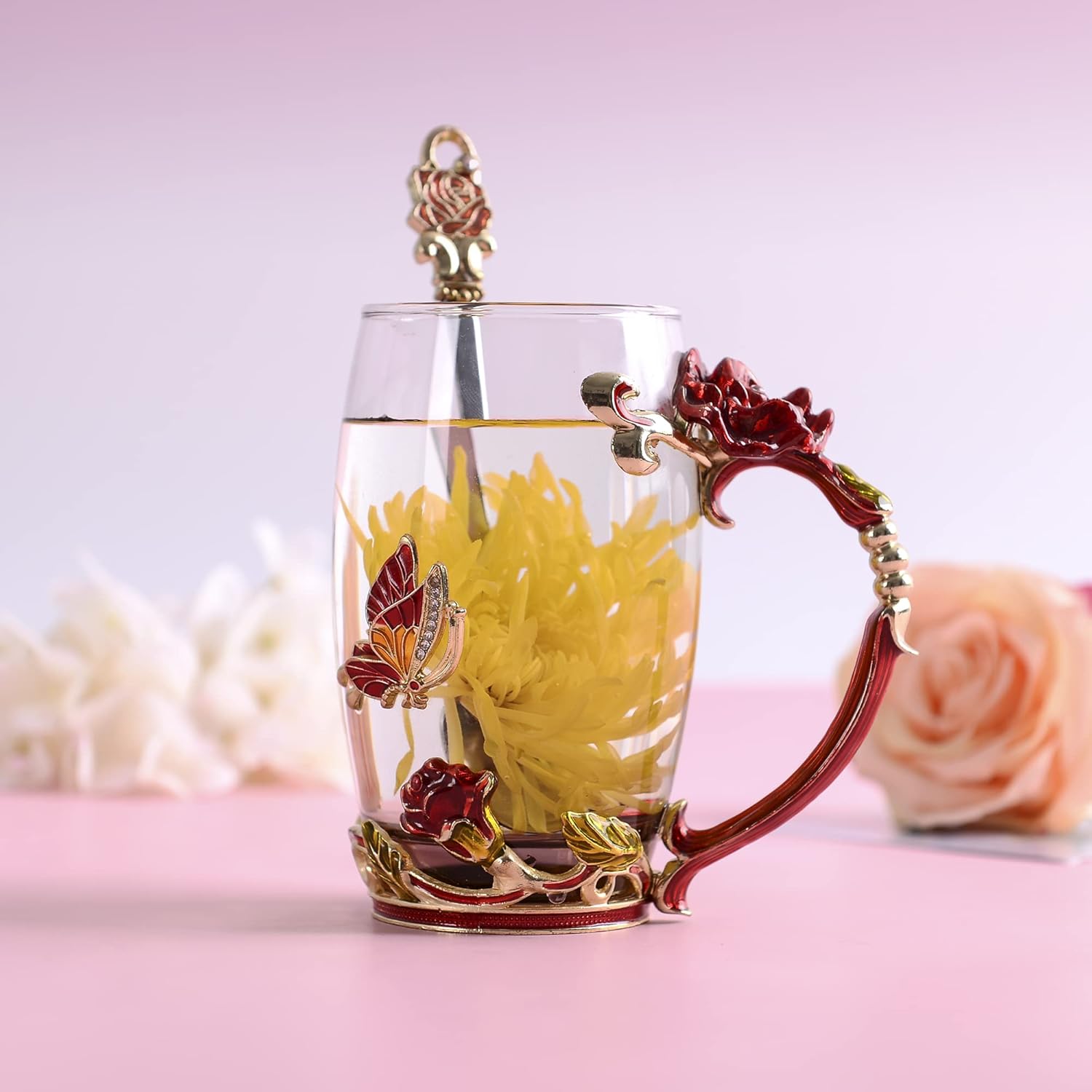 Enamel Glass Tea Mug Set