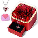 Mothers Day Mom Gifts,Eternal Rose Flower with Necklace Gifts for Women,Mother, Grandma,Wife and Girlfriend, Birthday Gift,Wedding, Thanksgiving Gift