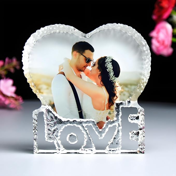 Personalized Heart Crystal Frame