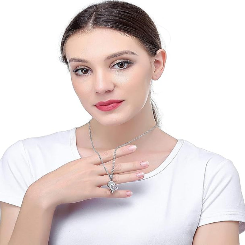 Heart Puzzle Couple Necklace