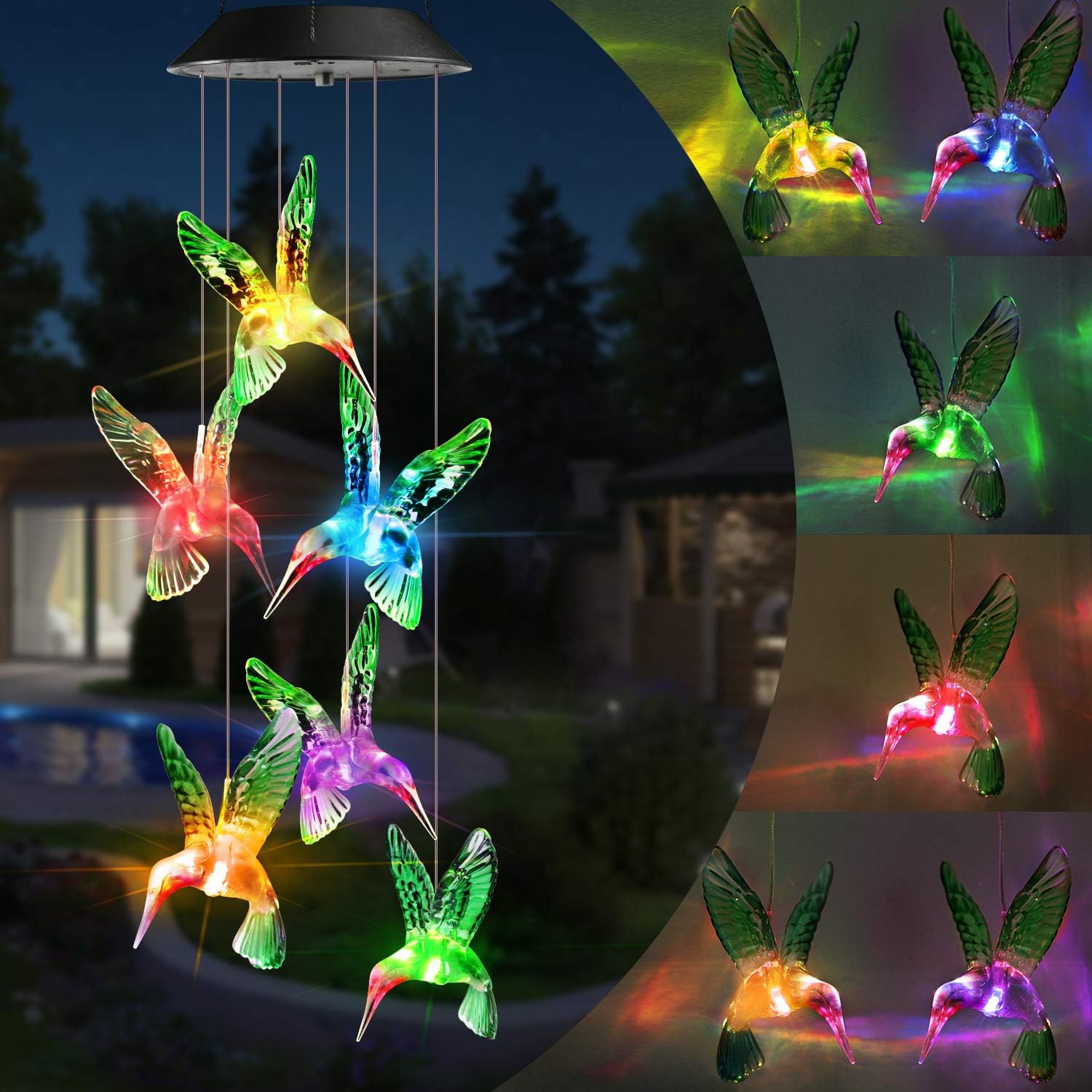 Solar Color-Changing Wind Chime