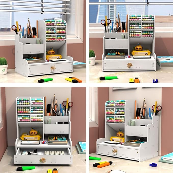 Wooden Desk Organizer Set