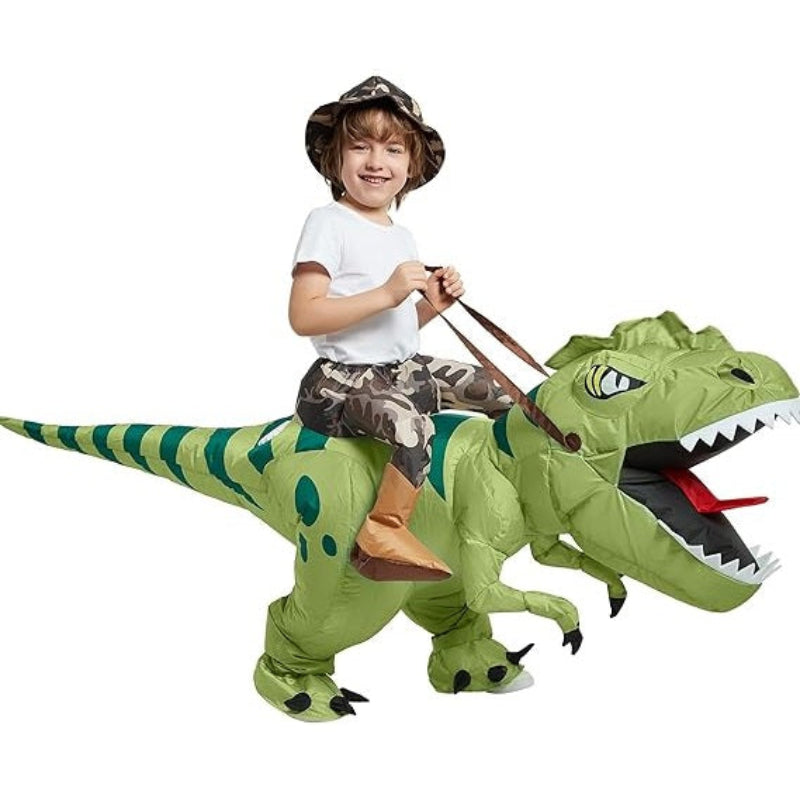 Inflatable Dinosaur Ride-On Set