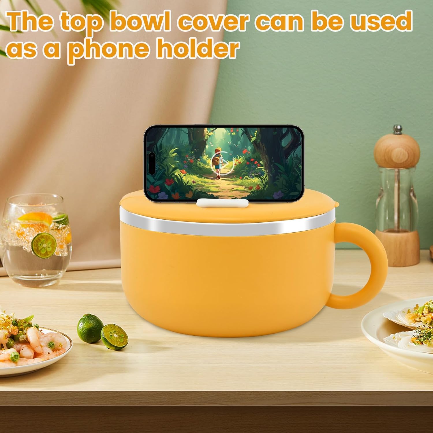 Cute Ramen Bowl with Lid